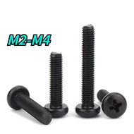 [HNK] Black 304 Stainless Steel Round Head Screw Phillips Head Screw Machine Thread Screw M2/M2.5/M3/M4