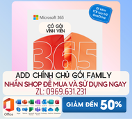 MS Office 365 Bảo mật Nâng cấp chính chủ (Add gói Family cao cấp) Dùng được 5 thiết bị 1TB Không thể