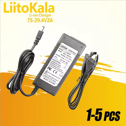 1-5pcs LiitoKala 29.4V 2A 7S electric bike lithium battery charger for 24V 2A lithium battery pack c