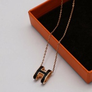 HERMES Pop H項鍊 - 黑玫瑰金