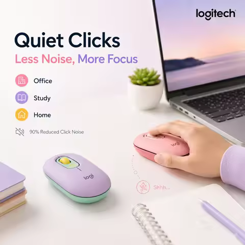 Logitech POP M350 Travel Mouse Wireless Bluetooth Silent Click Slim and Light Easy Carry Quiet Mice 