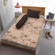 Hannah Kintakun D'luxe Microfiber Cream Single Bed Sheet (3in1) 20 cm Pillow Bolster Bed Sheet Bedco