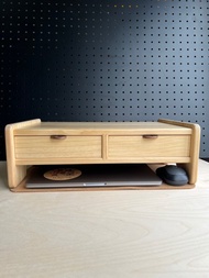 雙抽屜螢幕增高架(寬42CM) 收納 書桌展示架 手工 客製化雷射雕刻