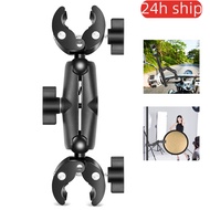 PULUZ Motorcycle Dualheads Crab Clamp Action Camera Handlebar Fixed Mount for Gopro DJI and Other Sports Action Cameras PU849