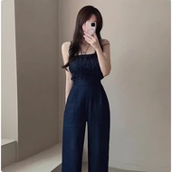 Korean Fashion Women sling sleeveless retro slim pants jumpsuit
