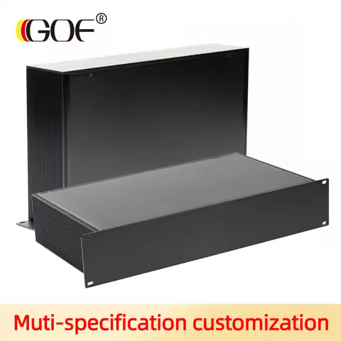 Aluminium Project Case Digital Communication Network 19Inch 2U Rack Mount Chassis Custom Stripe Side
