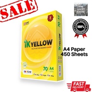 IK Yellow A4 Paper All Purpose 70gsm 450 Sheets High Quality 1ream
