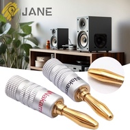 JANE Musical Sound Banana Plug,  Black&amp;Red Nakamichi Banana Plug, Speaker Plugs 4MM Speakers Amplifier 4MM Banana Connector for Speaker Wire Audio Jack
