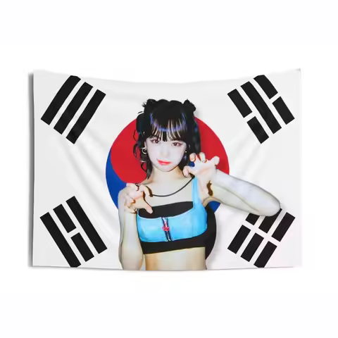 3x5ft Chaewon South Korea Flag Banner, Funny Tapestry Wall Hanging Poster Flags for College Dorm Dec