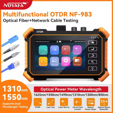 NF-983 Mini OTDR PON OTDR 1310/1550nm 26/24dB Optic Reflectometer VFL OLS OPM LED RJ45 Cable Tester 