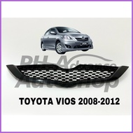 ❐ ☂ ● Glossy Bumper Hood Toyota Vios Grill 2008-2012 Gen2 (Batman) FRONT