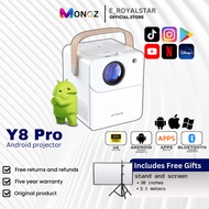 MONOZ Projector Y8 Mini 6000 Lumens HD 1080P 4K WiFi LED Android Mini Projector YJ350A for Home Theat