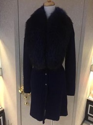 典精品名店 Versace 真品 藍色 裘皮 羊毛 針織 外套 40 ~ 現貨