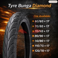 [17 INCH] Tayar Diamond Tubeless 60/80 70/80 70/90 80/90 90/80 110/70 120/70 Tire Murah Diamond Tyre