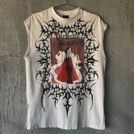 迪士尼庫伊拉賽博符印主義圖騰手繪純棉坦克背心