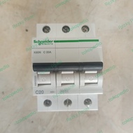 mcb 3phase 20a schneider