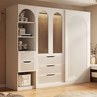 DFN【SG Sellers】Solid Wood Wardrobe Sliding Door Wardrobe Clothes Storage Cabinet Wardrobe In 2 Door 