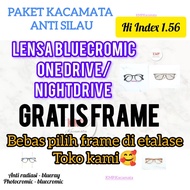 OneDrive Anti-Glare Glasses with Bluechromic Lenses, Nightdrive Index 1.56, FREE FRAME bebas, Choose