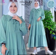 Midi dress bahan crincle import Midi dress crinkle rubiah gamis crincle airflow import Midi dress wa