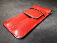 真牛皮手作雙色鋼筆套 筆袋/盒 雙支裝 萬寶龍 客製 免費印英文字