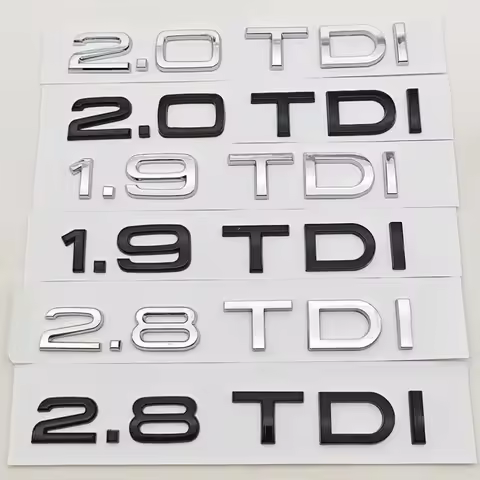 3D ABS Car Letters Logo 1.9 TDI 2.0 TDI 2.8 TDI Badge Rear Trunk Sticker Decals For Audi A3 A4 A5 A6