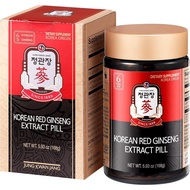 Korean Red Ginseng Extract Pill - Red Panax Ginseng Supplements with Rice Powder, Vitamins C & E - E