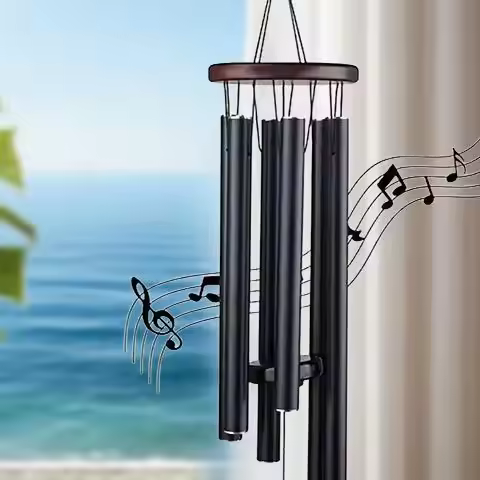 Balcony Corridor Decoration Classic 26 Inch Aluminum Pipe Wind Chimes With Wooden Hanging Tag Farmho