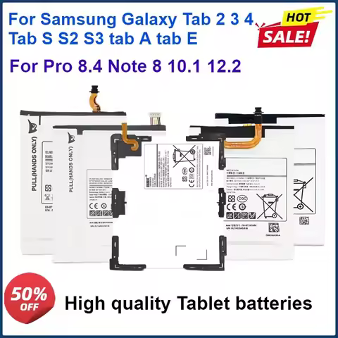 2PCS Tablet Laptop Battery For Samsung Galaxy Tab 2 3 4/Tab S S2 S3/tab A/tab E (7.0 8.0 8.4 9.6 9.7