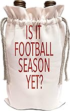 3dRose Football Season Yet Red-Wine Bag, 13.5 by 8.5-inch, Beige