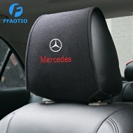 FFAOTIO Car Seat Head Rest Cover With Pockets Car Interior Accessories For Mercedes Benz CLA W124 W204 AMG A180