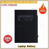 New Replacement Laptop Battery 3.76V 7340mAh For  iPad 6 Air 2 A1547 A1567 A1566  Li-Polymer