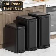 Stainless Steel Trash Bin With Pedal 10L/18L can Trash Can With Cover Room Office Bathroom Kitchen