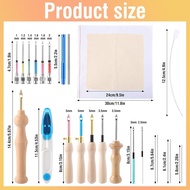 35 Pcs Punch Needle Kit, Punch Needle Tool Adjustable Punch Needle Embroidery Kits Include Wooden Ha