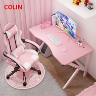 Gaming Table Pink Computer Desktop Table Game Home Live Table Bedroom Table and Chair Set Combination Desk