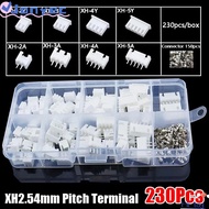 JONY1EC 230Pcs Pin Connector, Male And Female 2p 3p 4p 5pin 2.54mm Pitch Terminal, Durable XH2.54 4 