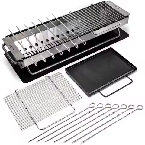 Japanese Charcoal Hibachi Grill - Outdoor Yakitori Table BBQ - Konro Binchotan Grill