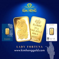 【999.9】PAMP SUISSE 24K Gold Bar Lady Fortuna Rose Jongkong Emas Kim Heng 金条