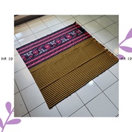 Kain Batik Motif Lurik Salur Warna Kuning mix mawar merah kain lurik bahan dress baju kerja kaen bat