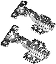 Luokim 26mm Mini Cup Soft Close Hinge for Thin Door Inset Concealed Cabinet Hinge with Screws Nickel Finish 10 Pcs