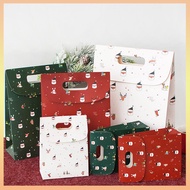 1PC Christmas Gift Bag Thickened Christmas Pattern Handbag Candy Chocolate Box Christmas Flap Accompaniment Gift Box