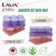 IRUMA x LAVA Set 6 Bekas Kuih Raya + Dulang | Canister Set BPA Free | Bekas Biskut & Snek | Sesuai u