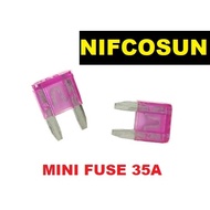 [READY STOCK] [READY STOCK] 10PCS AUTOMOTIVE BLADE MINI PLUG IN FUSE 35AMP (PURPLE)