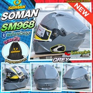 หมวกกันน็อค SOMAN SM968 โฉมใหม่ สไตล์ Sport Racing มีแว่นตา 2 ชั้น