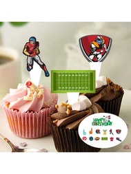 美式橄欖球主題生日派對蛋糕造型套裝,足球蛋糕裝飾