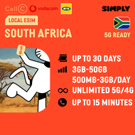 [eSIM- South Africa] 3-30 Days | Daily 500MB/1GB/2GB/3GB | Total 3GB-50GB Data | No Registration Req