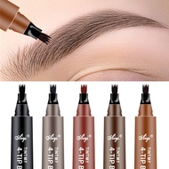 4 Points Eyebrows Pen 4D Hair-like Eyebrow Tattoo Pen Waterproof Fine Sketch Liquid Lazy Imitation E