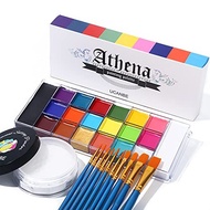 UCANBE Athena Face Body Paint Oil Palette + Translucent Setting Powder + 10PCS Brushes Set, Professi