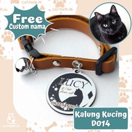 Kalung Kucing Nama Kulit Asli Free Custom Cat Collar Tulis Alamat NoHP