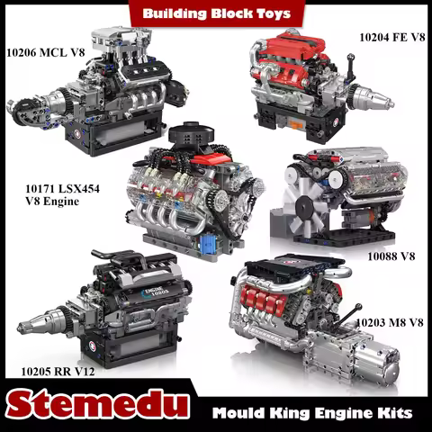 Mould King 10171 10131 10203 10193 V8/V12/W16 Engine Model Kit Building Block DIY Collectable 8-Cyli