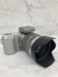 Sony α NEX-5 FF 無反可換鏡頭相機，未經測試，二手商品，銀色，含電池，變焦鏡頭，遮光罩
